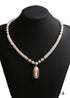 Boho Necklace, Natural Shell Cowrie in White